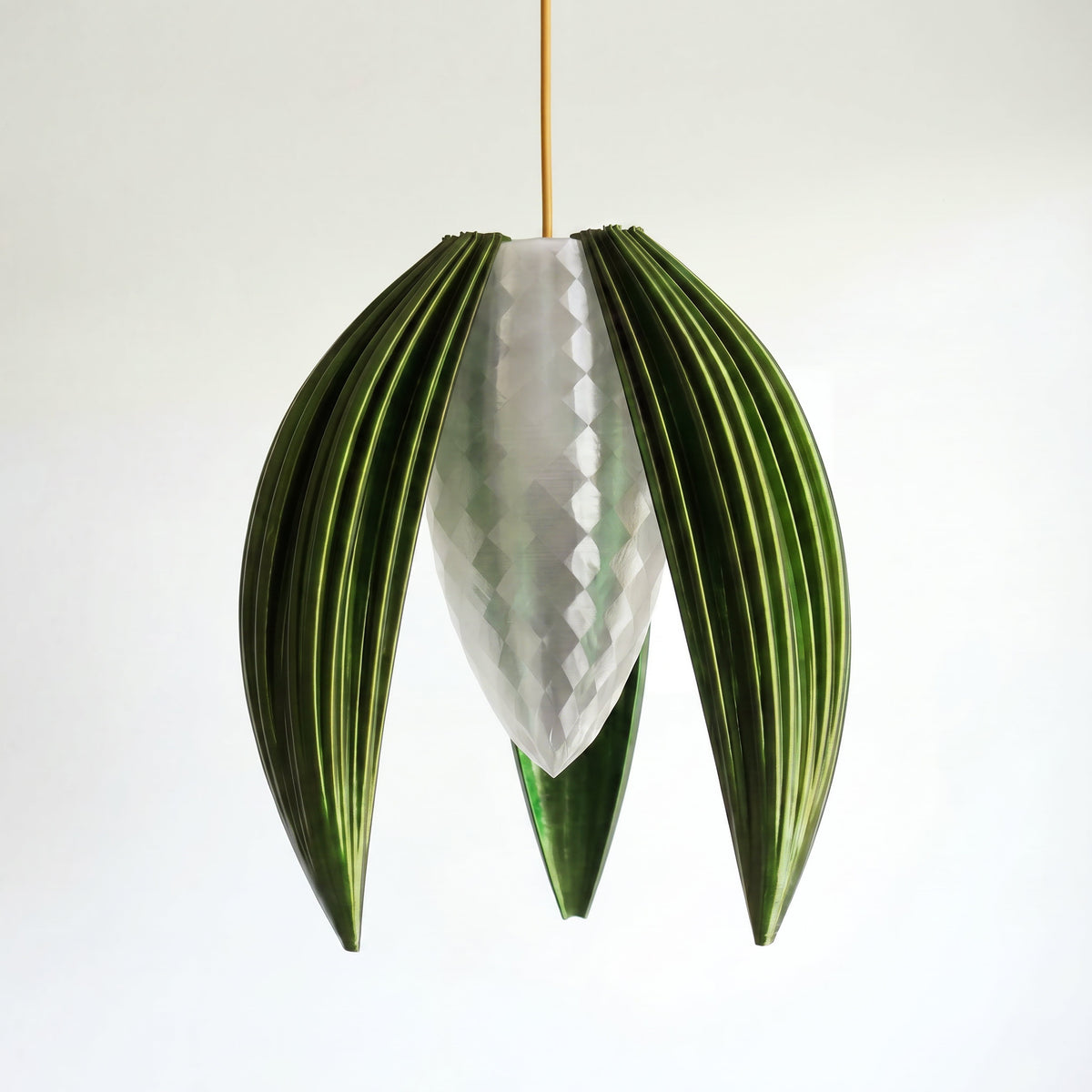 Luxury Forest Green Bloom Pendant Light – Sculptural Statement Designer Ceiling Lighting