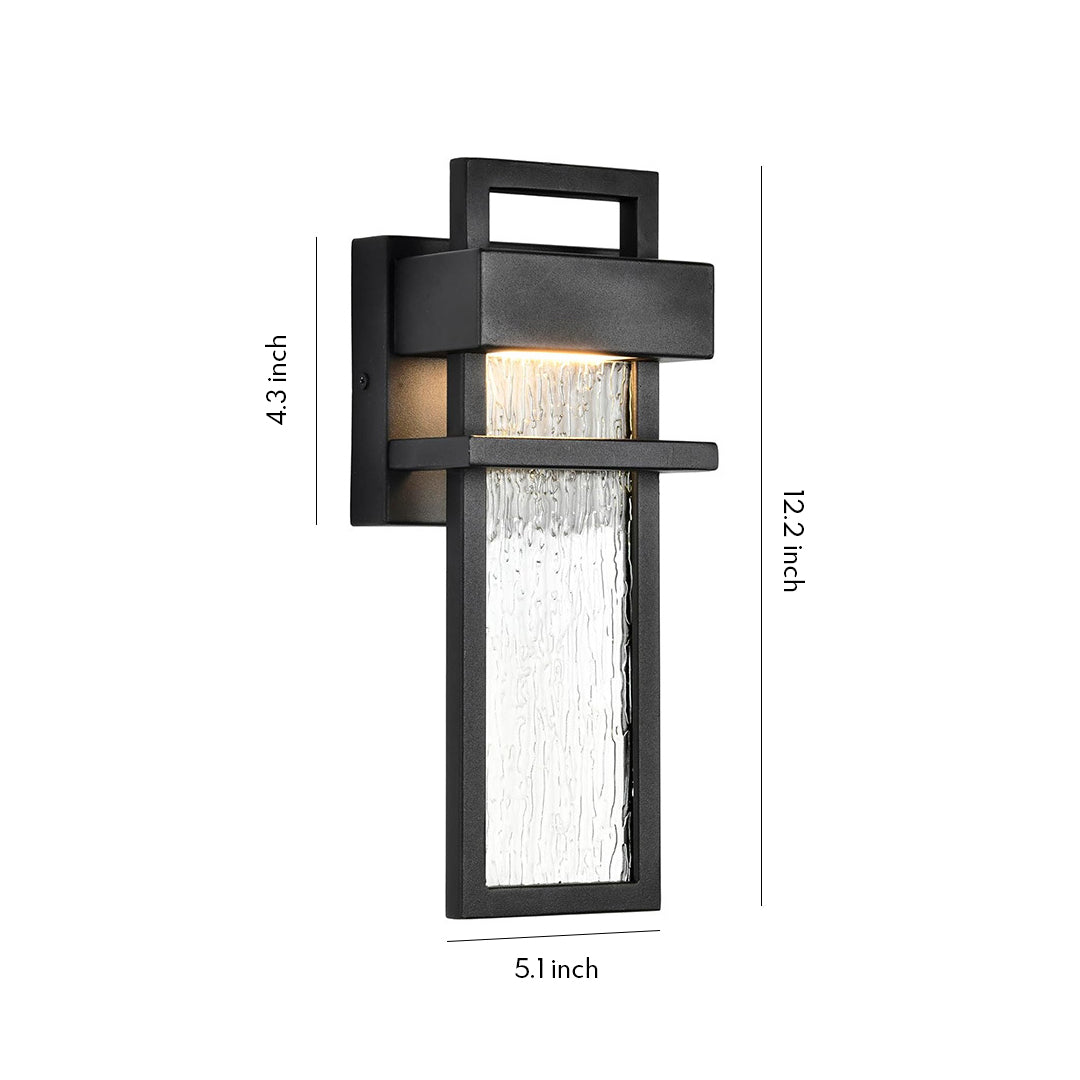 IP65 Minimalist Wall Sconce | Black Aluminum Outdoor Light