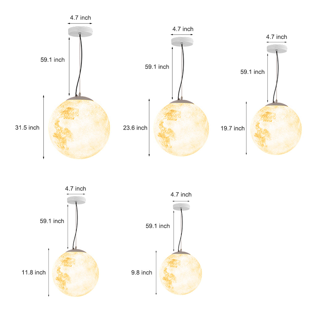 Lunar Modern Moon Pendant | White Outdoor Garden Light