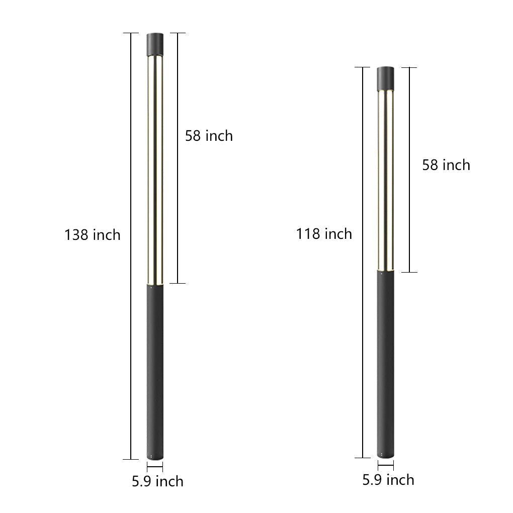 Round Modern LED Bollard Light | Black Landscape Path Light