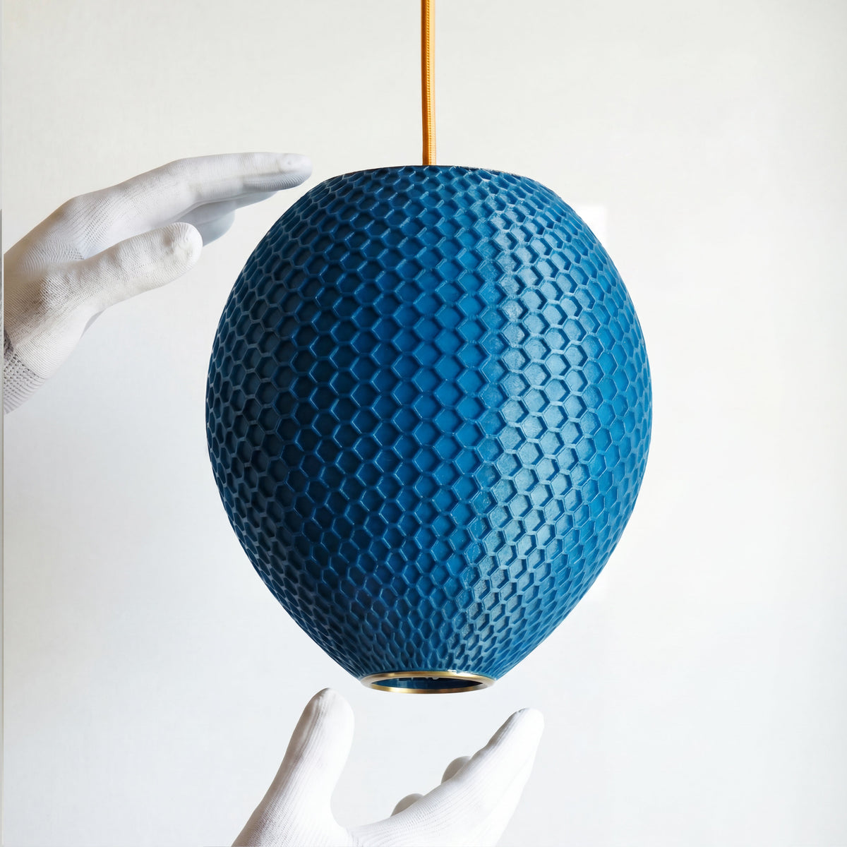 Small Deep Blue Hive Pendant Light