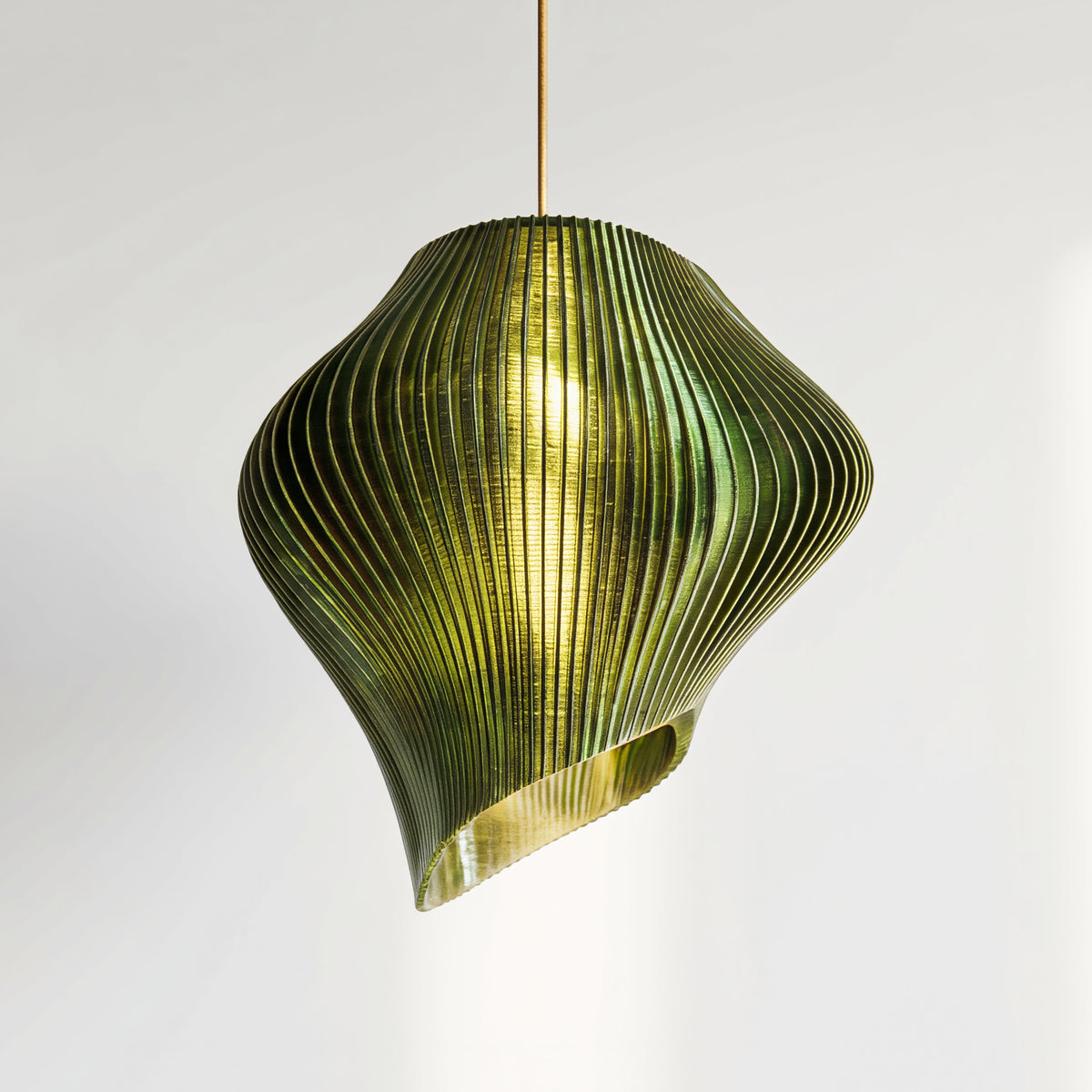 Luxury Forest Green Wave Pendant Light – Modern Designer Ceiling Lighting