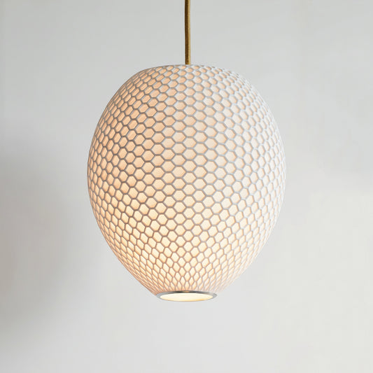 Small White Hive Pendant Light