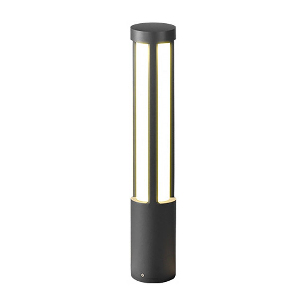 Round Modern LED Bollard Light | Black Landscape Path Light