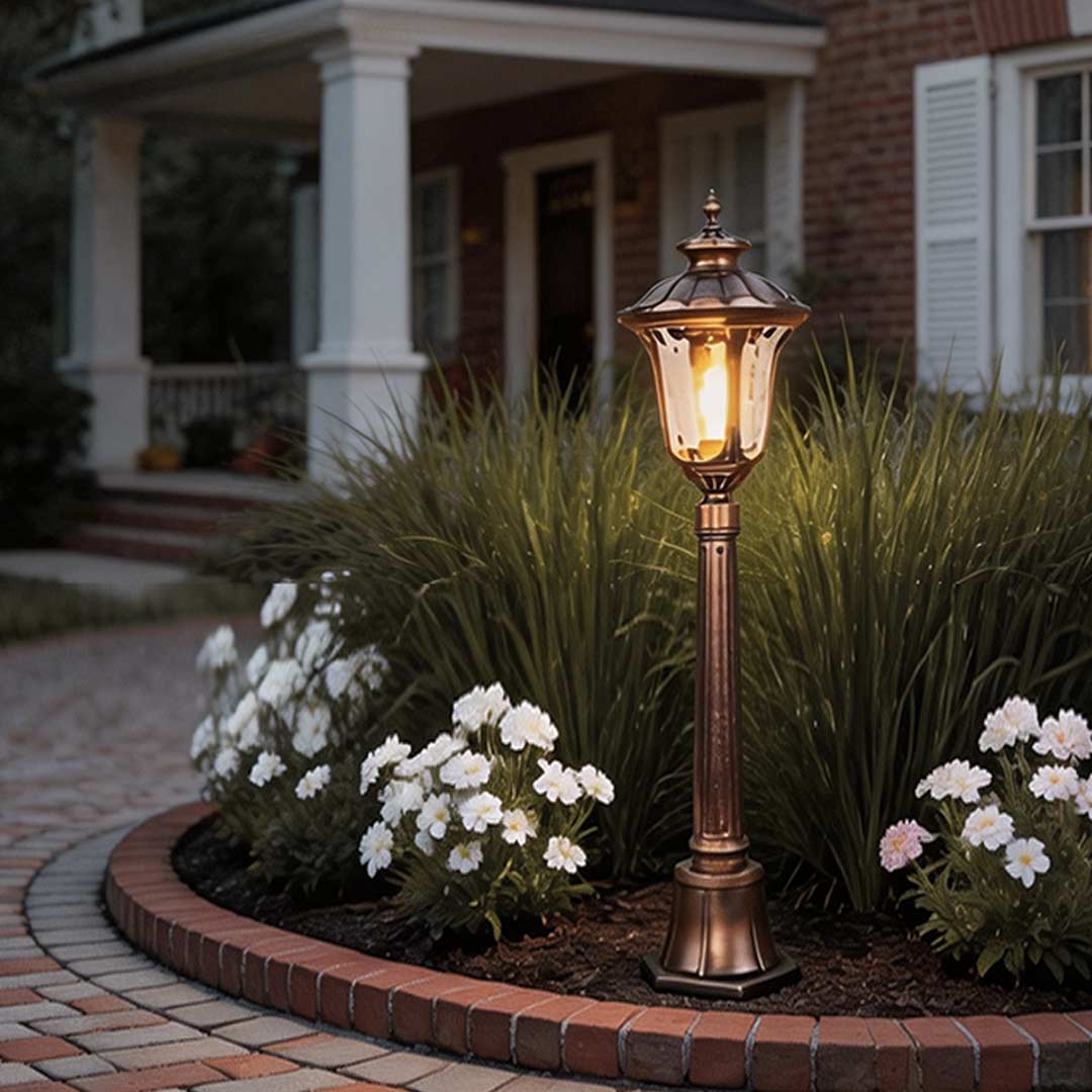 Bronze Retro Hardwired Post Light | Aluminum Outdoor Lamp