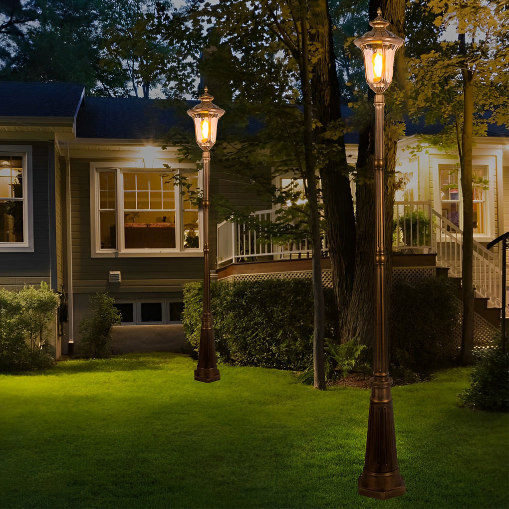 Bronze Retro Hardwired Post Light | Aluminum Outdoor Lamp