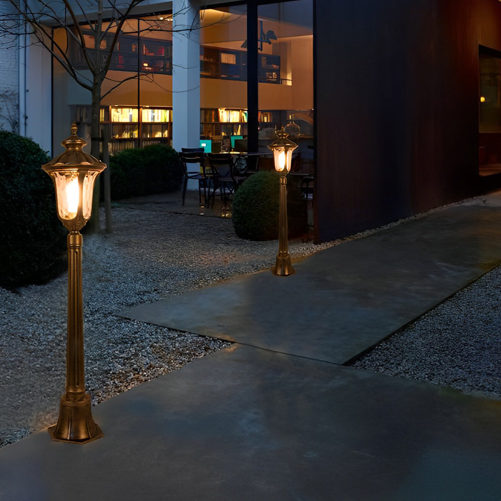 Bronze Retro Hardwired Post Light | Aluminum Outdoor Lamp