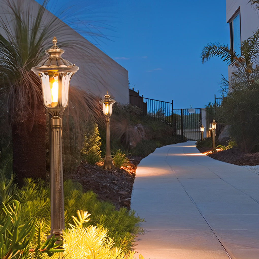 Bronze Retro Hardwired Post Light | Aluminum Outdoor Lamp