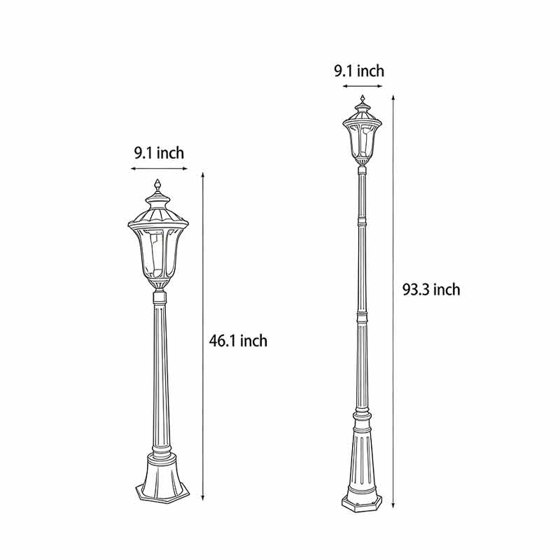 Bronze Retro Hardwired Post Light | Aluminum Outdoor Lamp