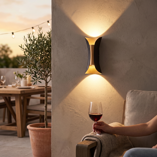 Arcelle | Curved Up and Down LED Wall Light Weatherproof Sconce for Porch and Courtyard