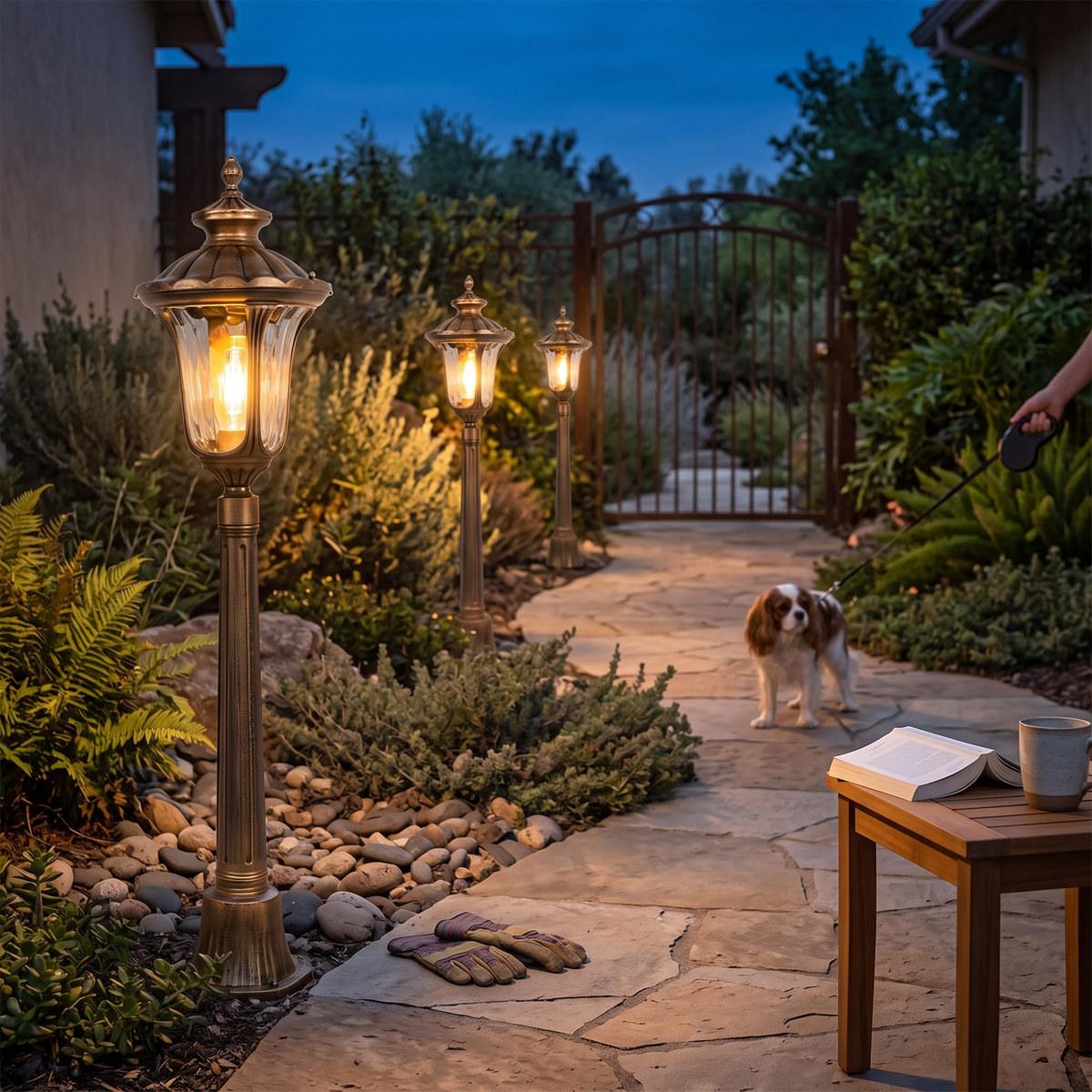 Bronze Retro Hardwired Post Light | Aluminum Outdoor Lamp