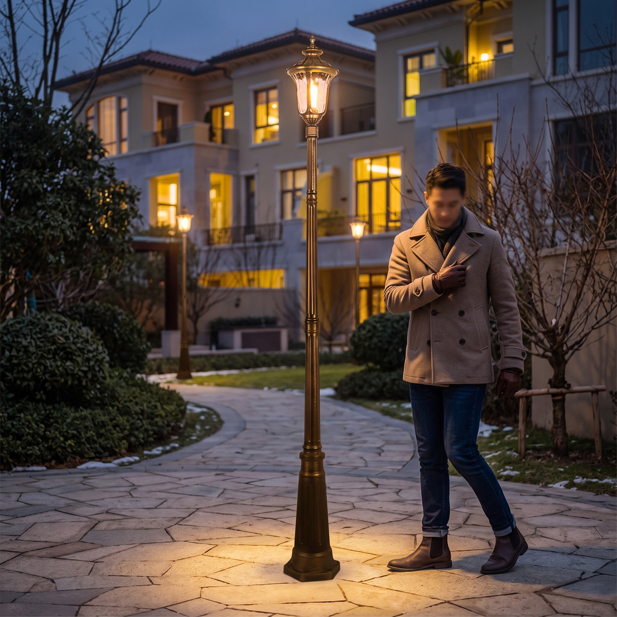Bronze Retro Hardwired Post Light | Aluminum Outdoor Lamp