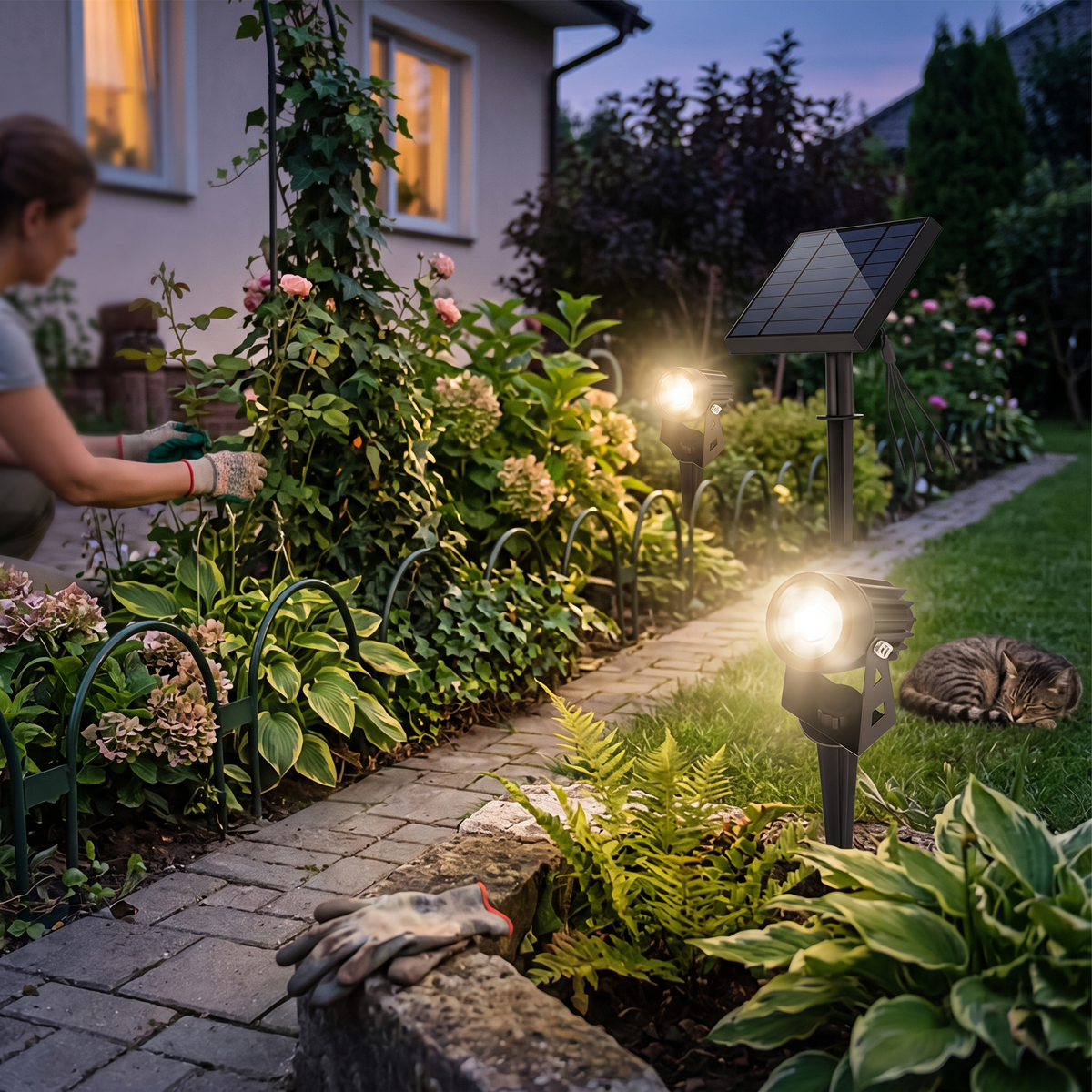 Solar Multi-Head Spotlight | 270° Landscape Tree Light