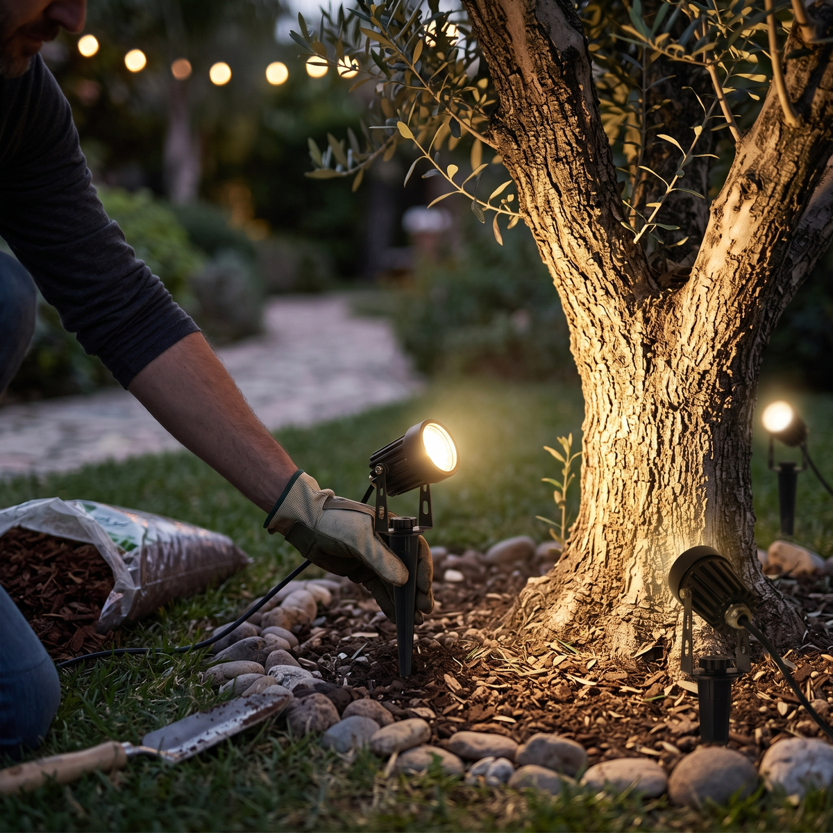 Solar Multi-Head Spotlight | 270° Landscape Tree Light