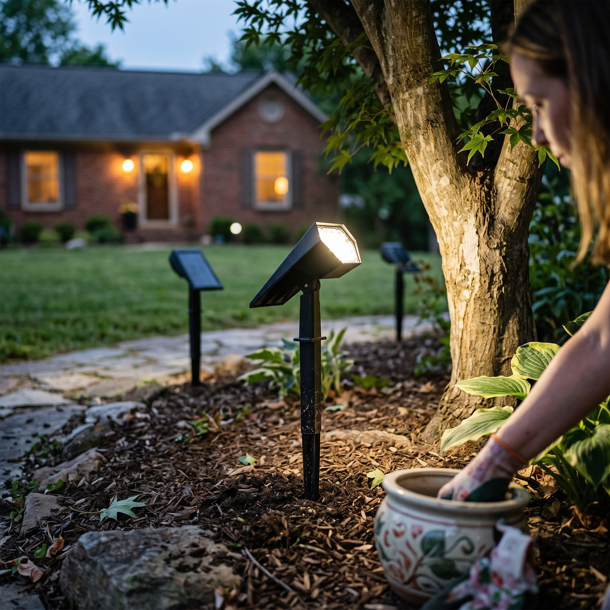 2-Pack Solar Flood Spotlight | RGB Landscape Tree Light