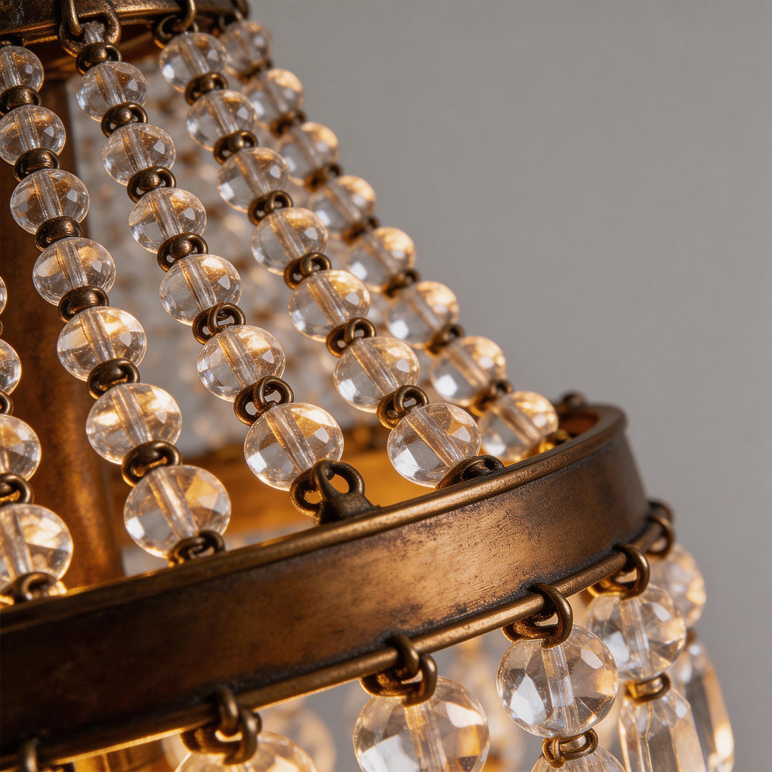Crystal Modern Lantern Pendant | Gold Outdoor Venue Light