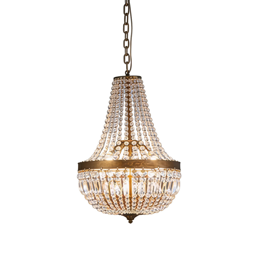 Crystal Modern Lantern Pendant | Gold Outdoor Venue Light