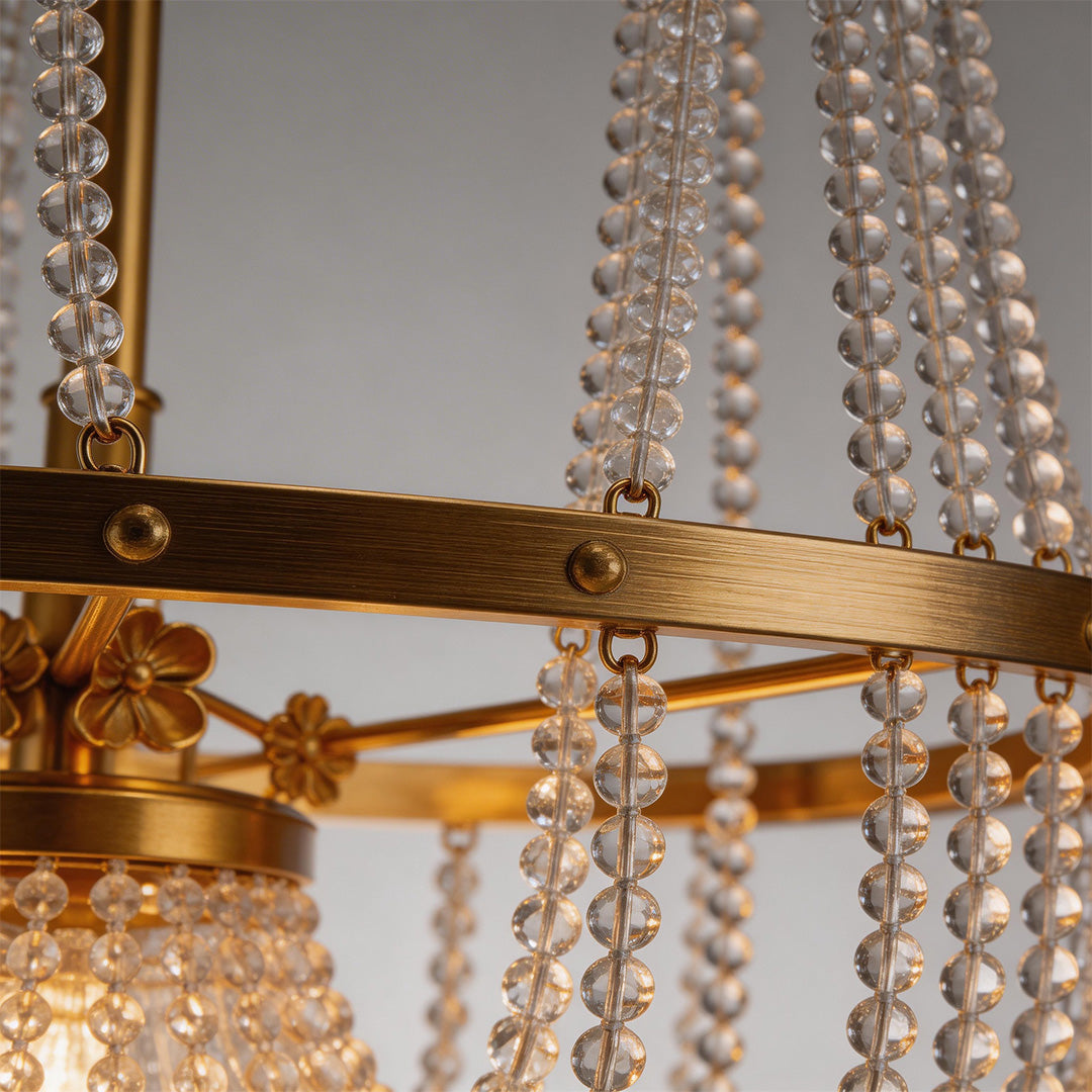 Beaded European Chandelier | Gold Outdoor Wedding Light