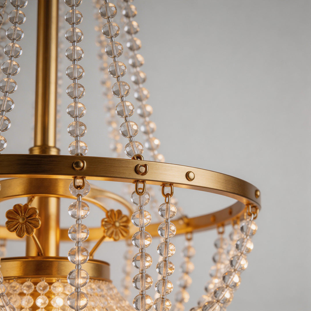 Beaded European Chandelier | Gold Outdoor Wedding Light