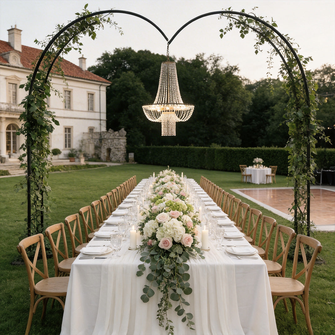 Beaded European Chandelier | Gold Outdoor Wedding Light