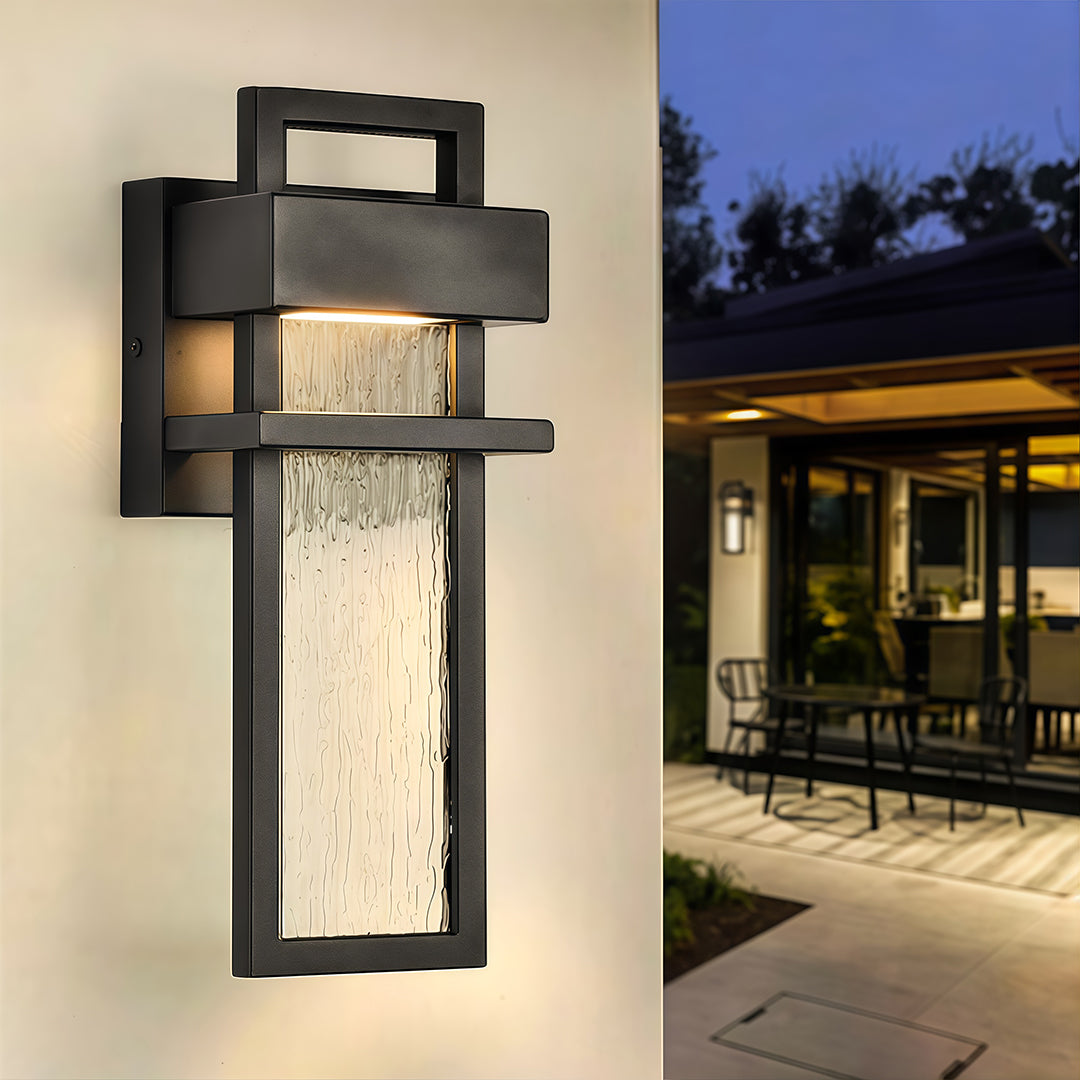 IP65 Minimalist Wall Sconce | Black Aluminum Outdoor Light
