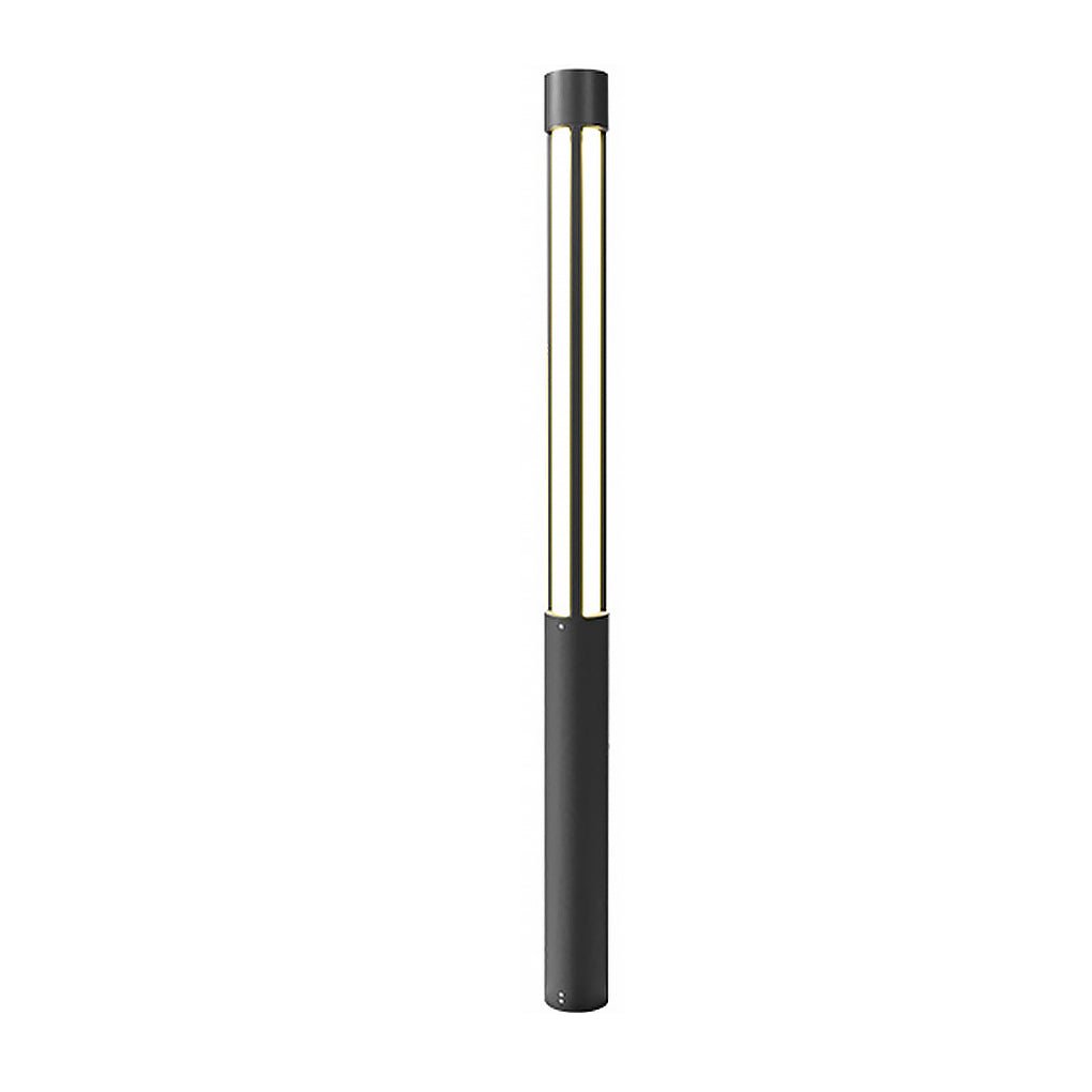 Round Modern LED Bollard Light | Black Landscape Path Light