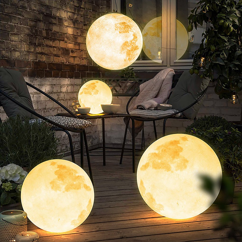 Lunar Modern Moon Pendant | White Outdoor Garden Light