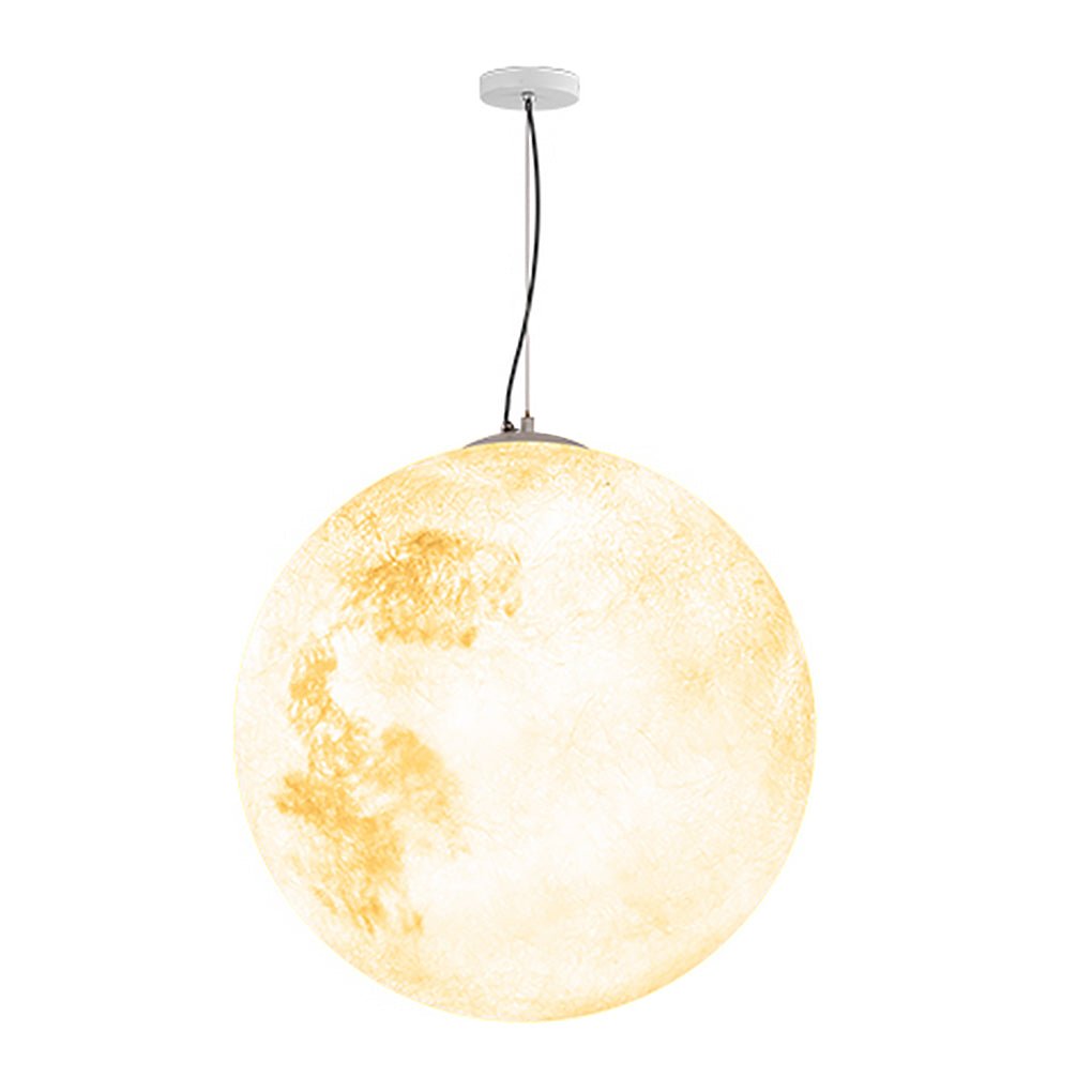 Lunar Modern Moon Pendant | White Outdoor Garden Light