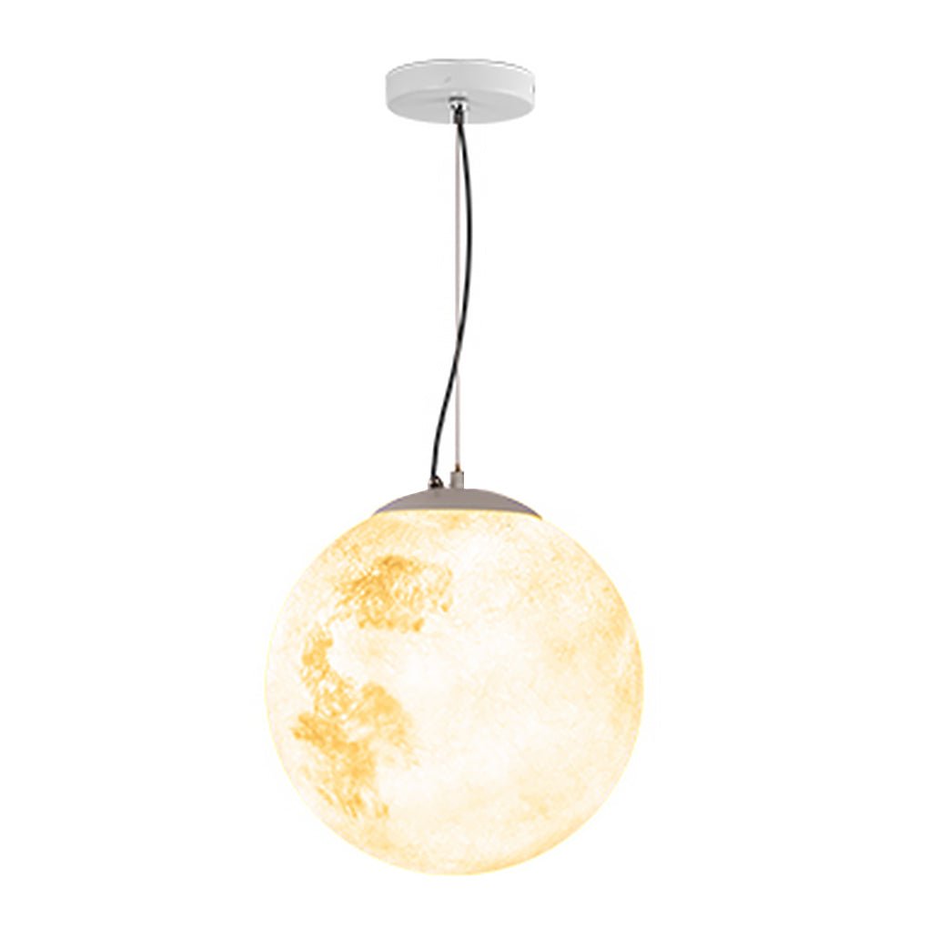 Lunar Modern Moon Pendant | White Outdoor Garden Light
